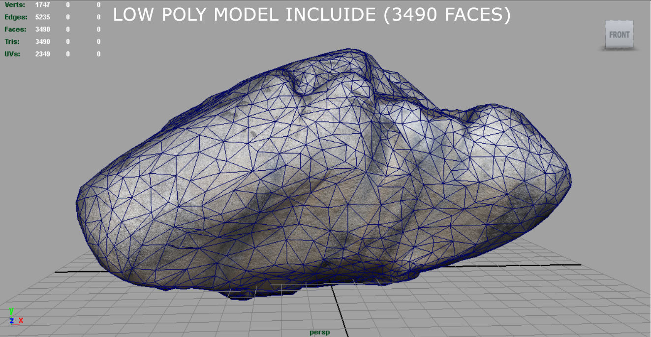 Big Rocks Collection Pack Low-poly 3D model_24