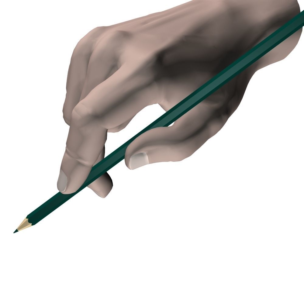 Hand holding pencil 3D model_5