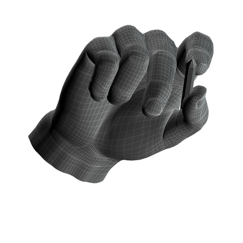 Hand holding pencil 3D model_17