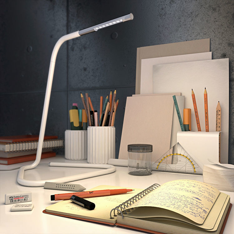 Decorative set of the office supplies 3D model_3