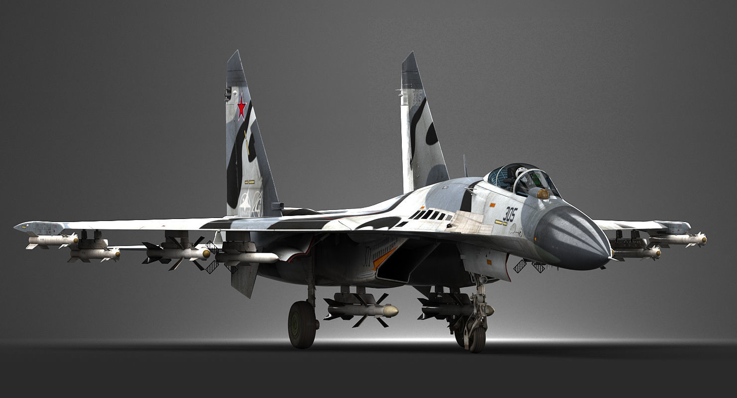 Su-27 Flanker 3D model_11