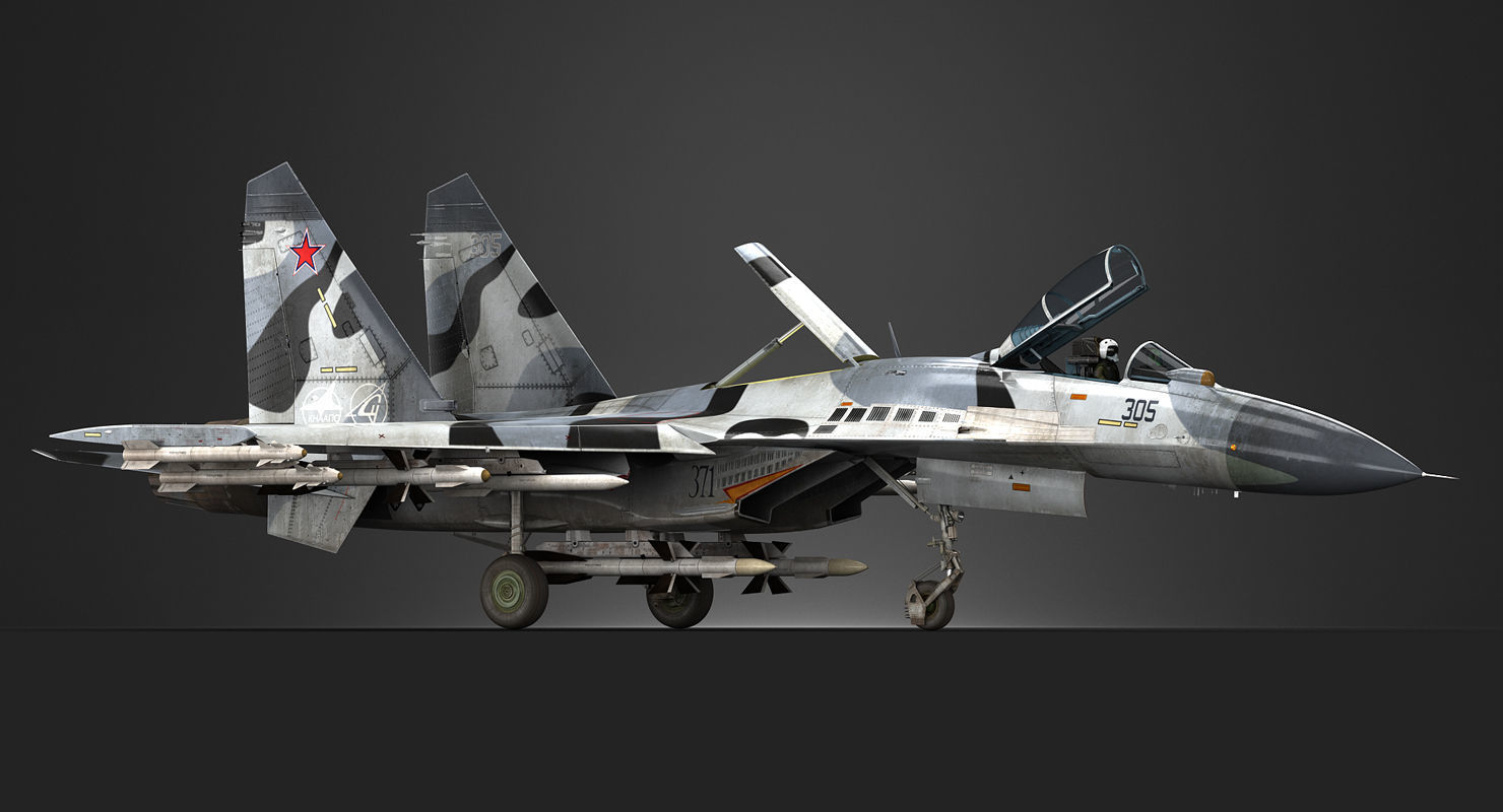 Su-27 Flanker 3D model_9