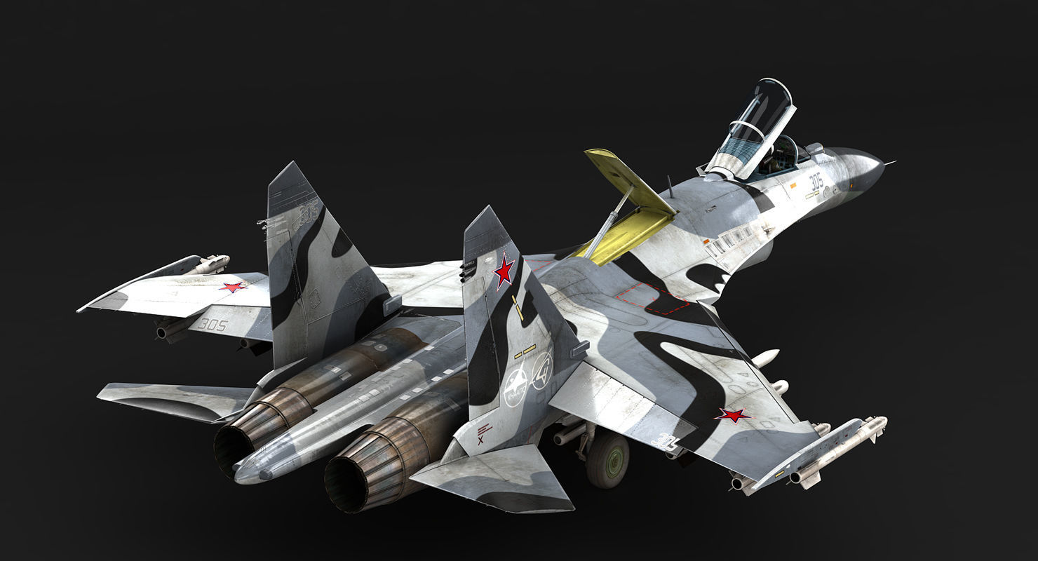 Su-27 Flanker 3D model_8