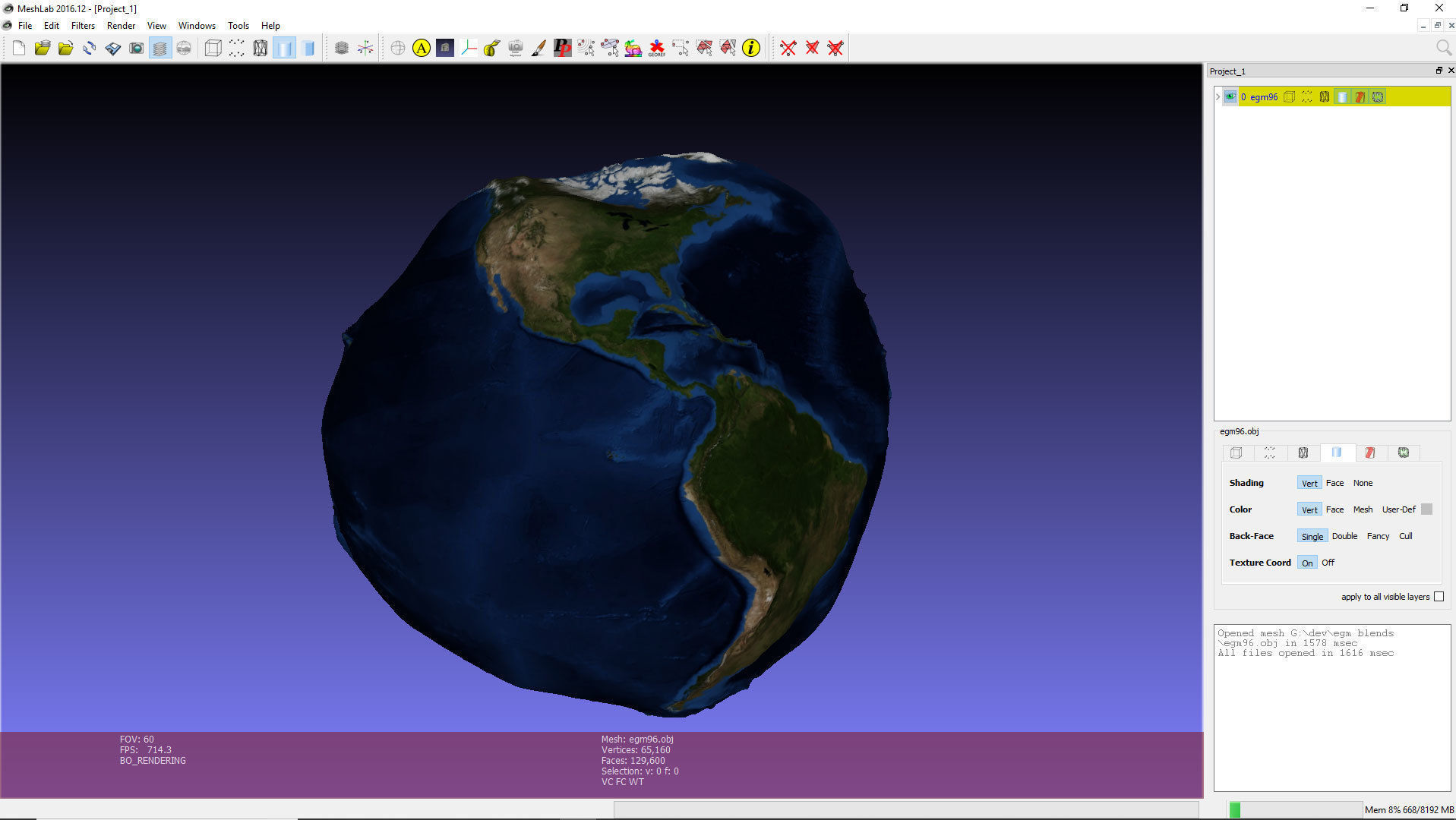 EGM 96 with Blue Marble Texture Low-poly 3D model_2