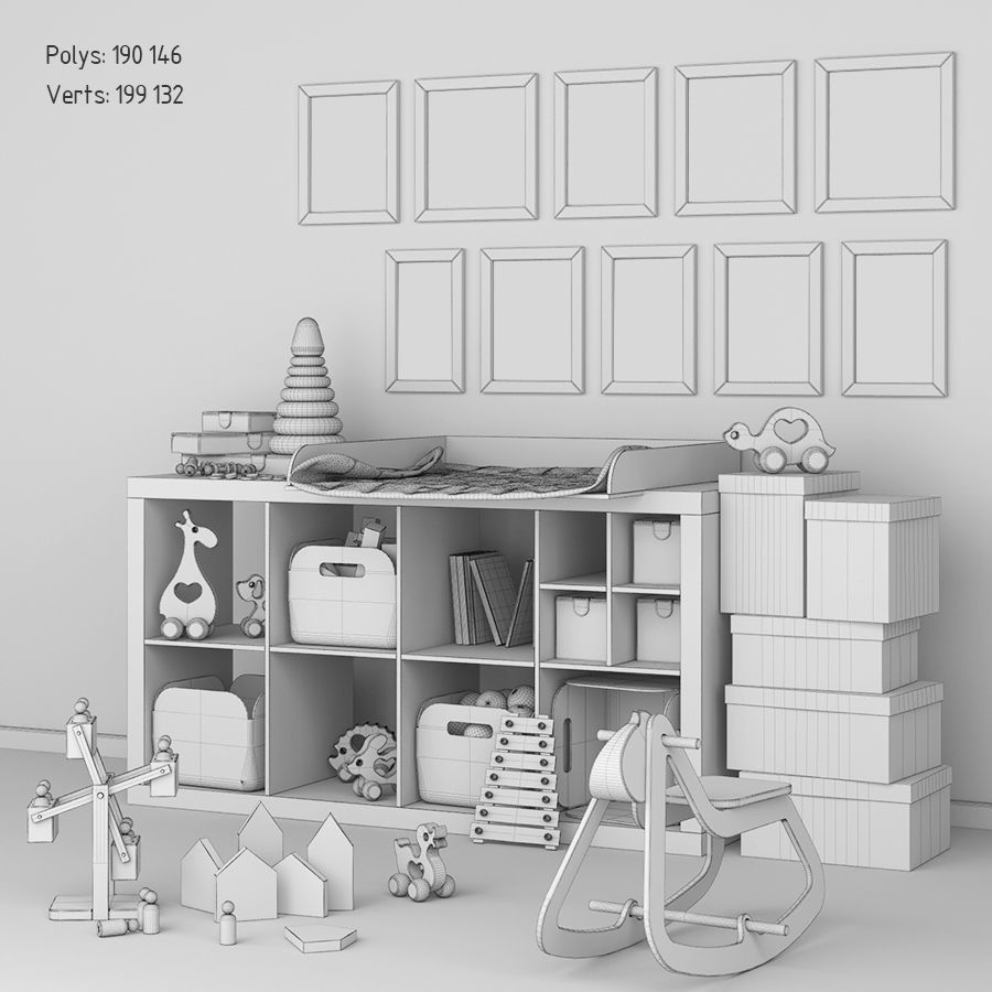 Decorative set for children 2 3D model_2