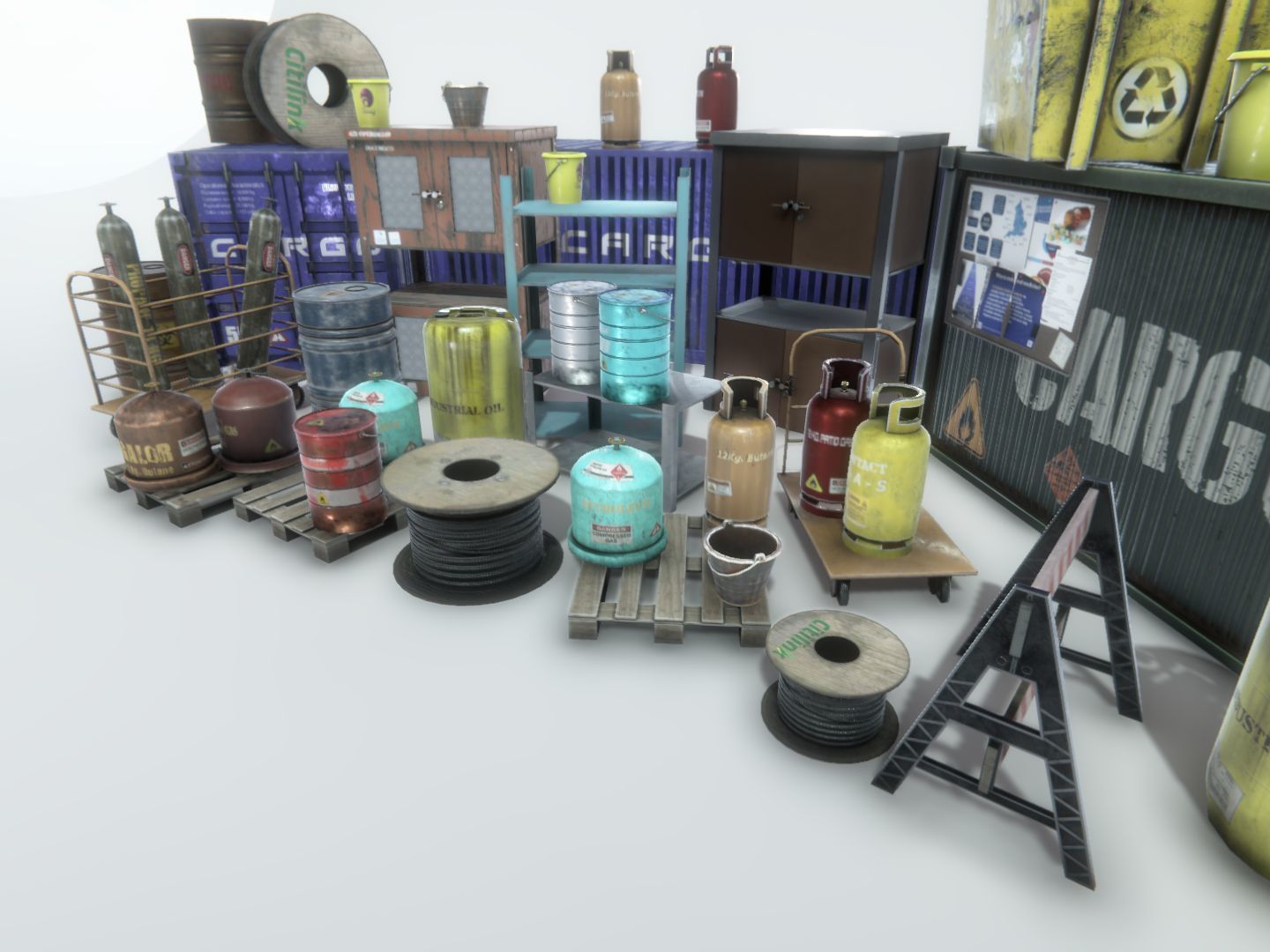 Industrial Props 2 Low-poly 3D model_8