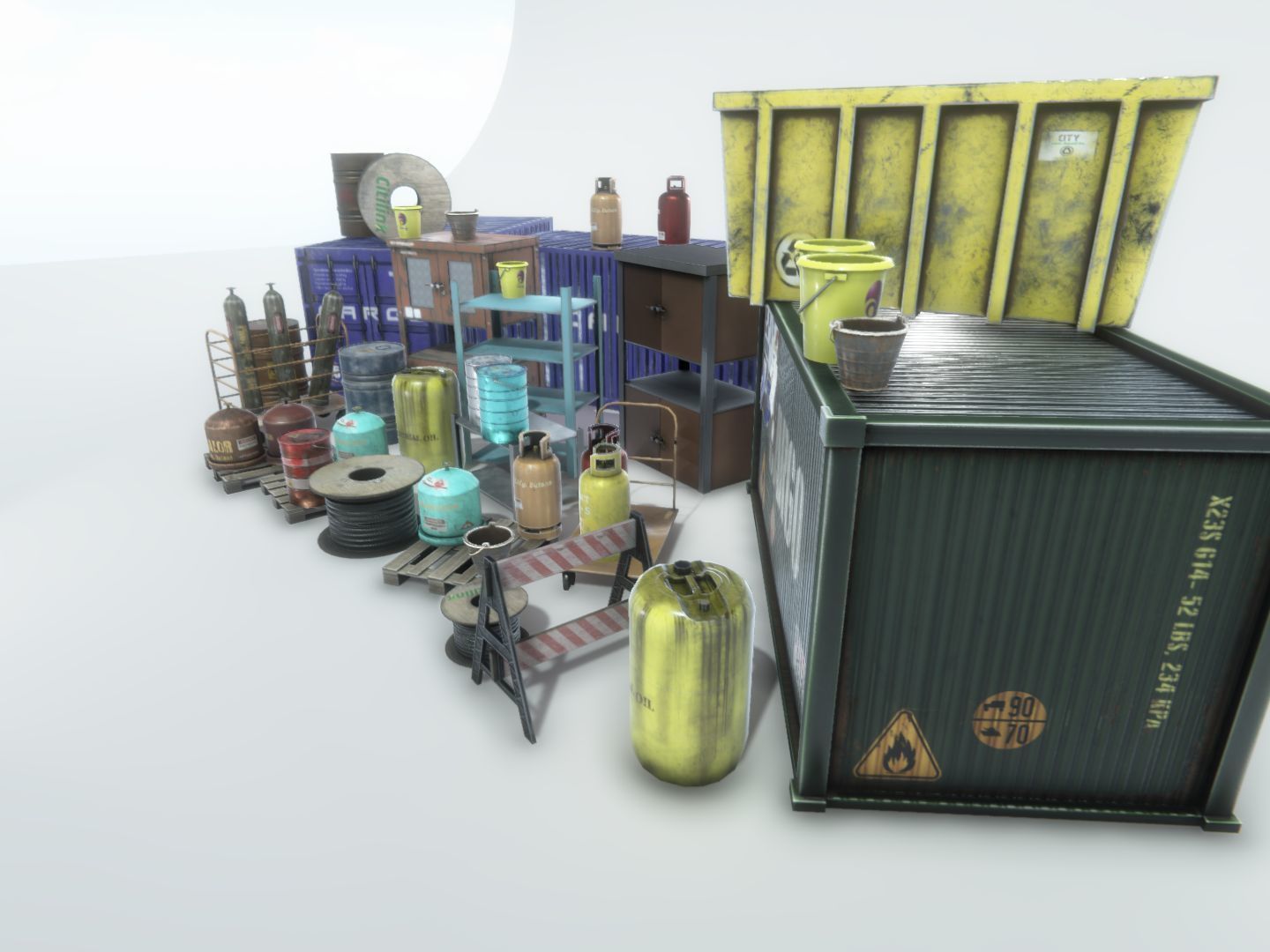 Industrial Props 2 Low-poly 3D model_10