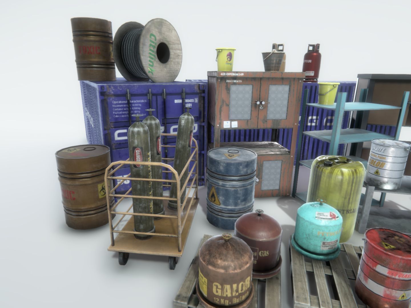 Industrial Props 2 Low-poly 3D model_7