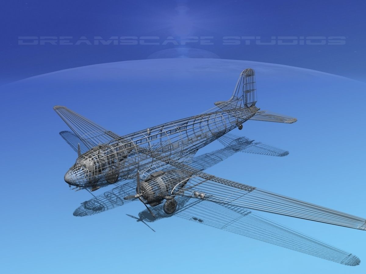 Douglas DC-3 Northwestern 3D model_6