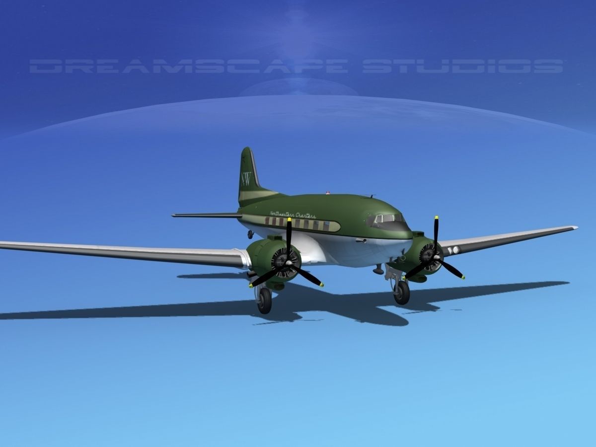 Douglas DC-3 Northwestern 3D model_18