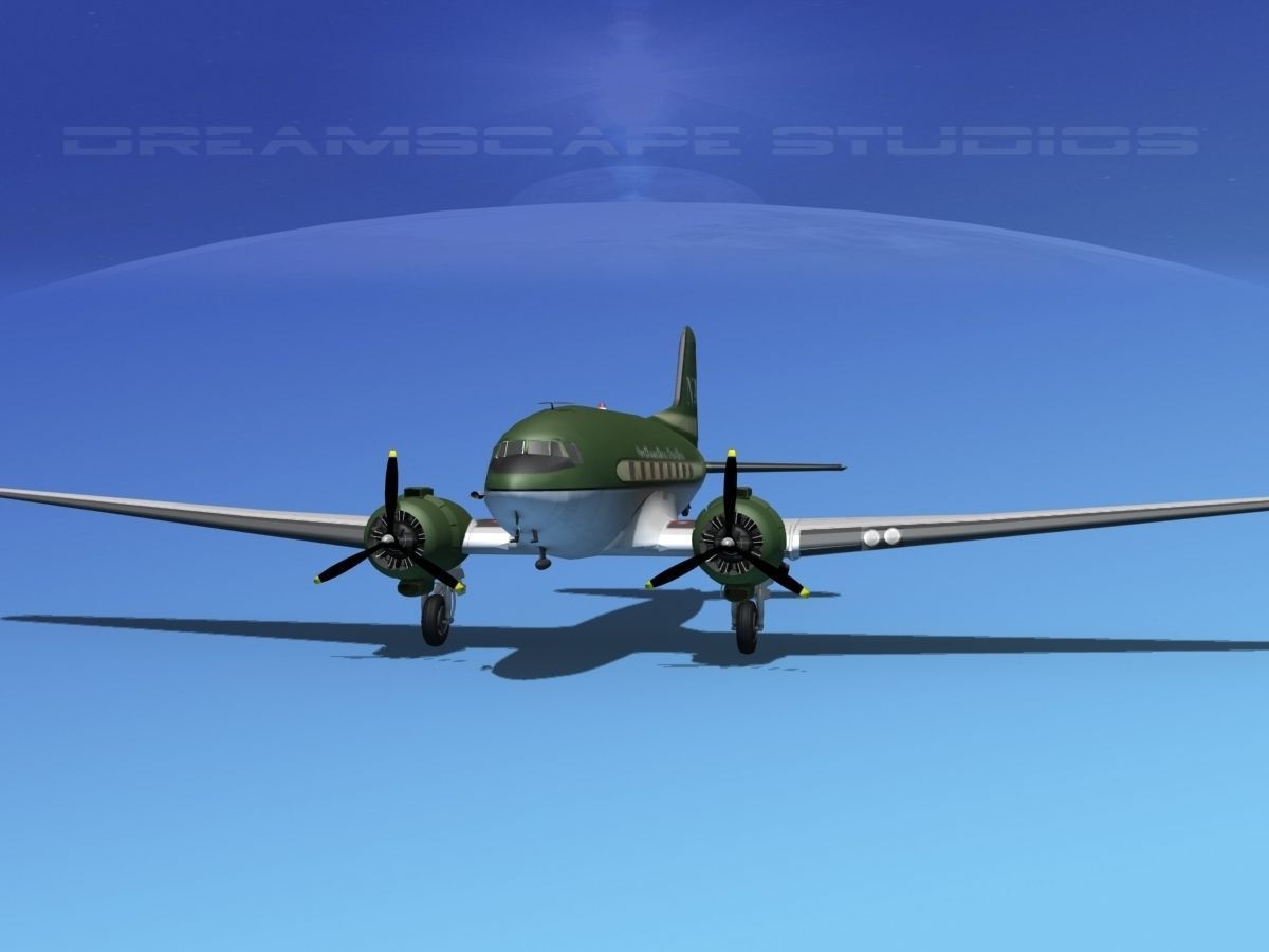 Douglas DC-3 Northwestern 3D model_17