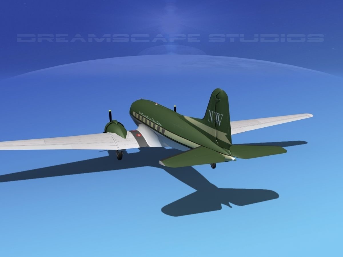 Douglas DC-3 Northwestern 3D model_16