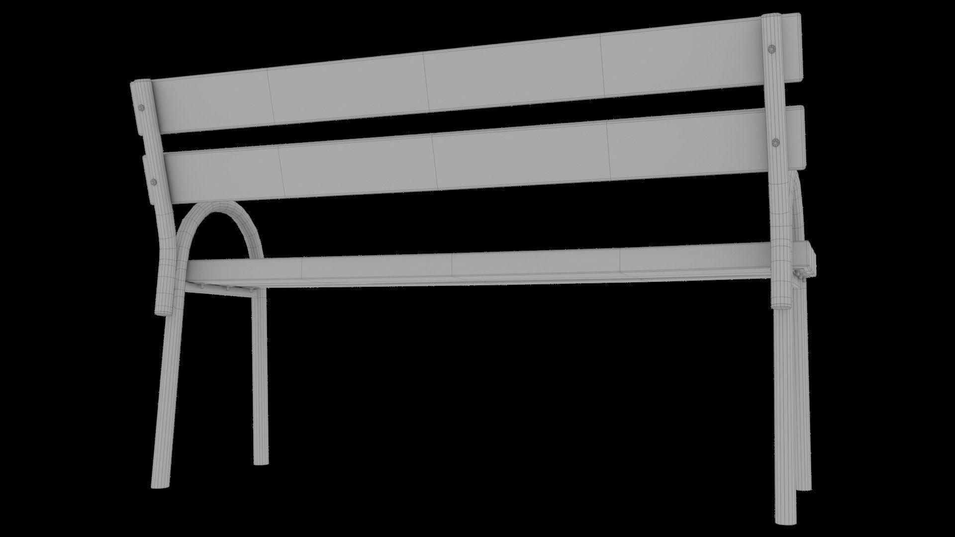 3D modern low poly PBR bench Low-poly 3D model_8