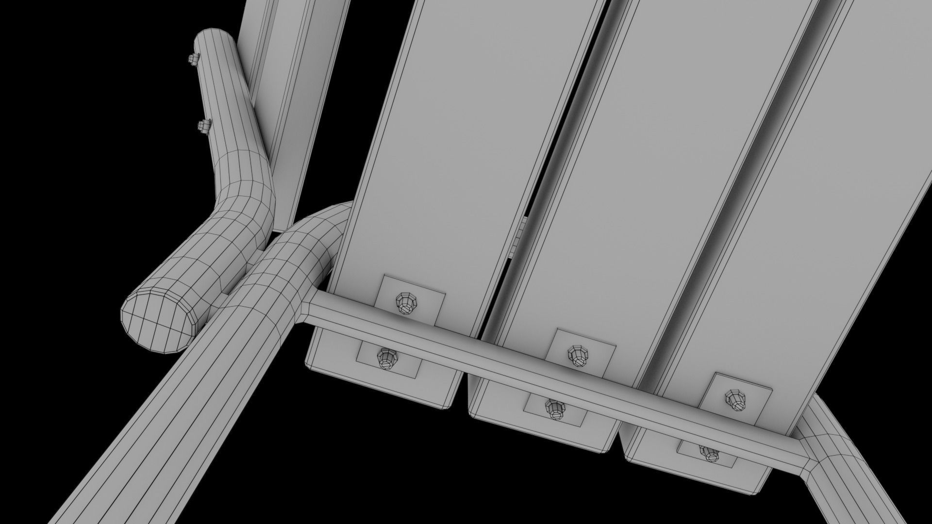 3D modern low poly PBR bench Low-poly 3D model_11