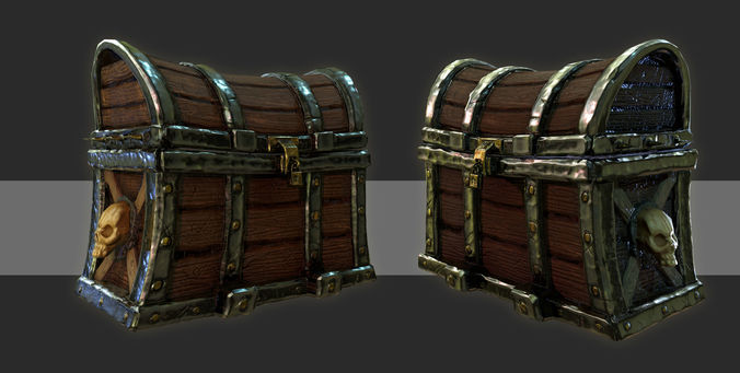 Treasure Chest realistic Low-poly 3D model