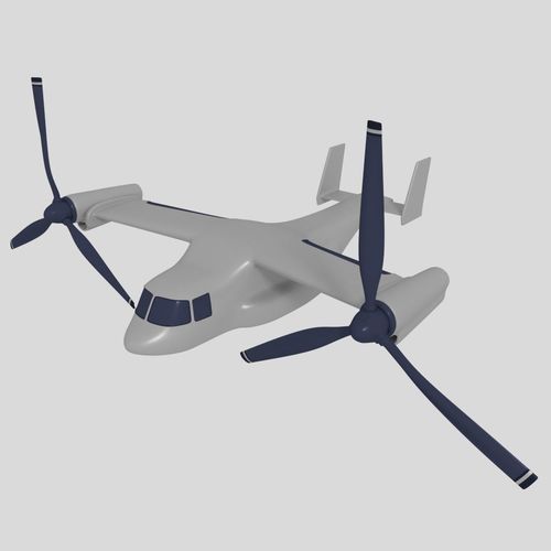 Cartoon Osprey Vtol  Low-poly 3D model
