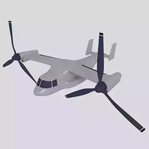 Cartoon Osprey Vtol  Low-poly 3D model