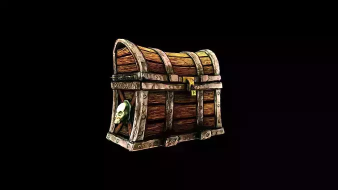 Treasure Chest Borderlands style Low-poly 3D model