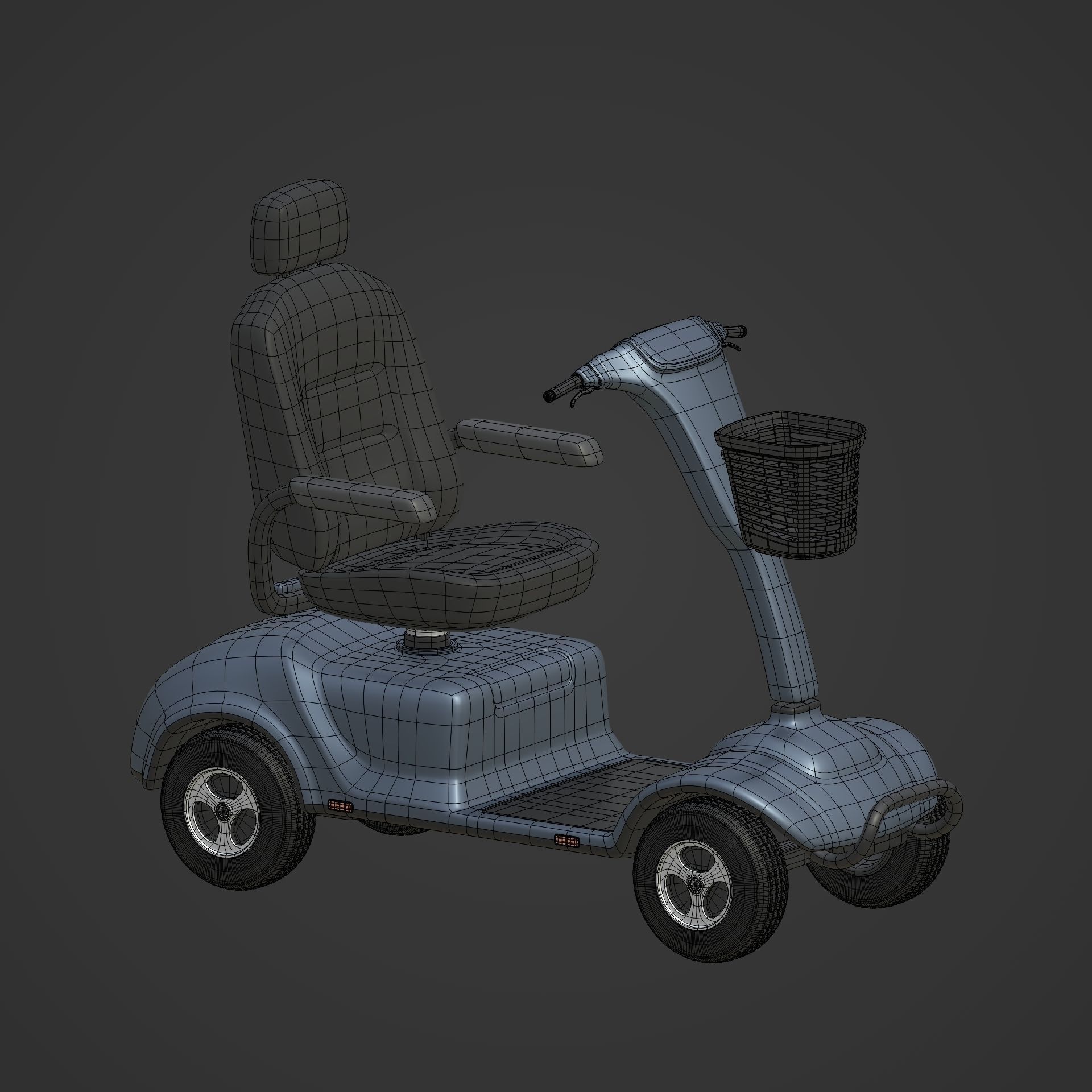 Generic Mobility Scooter -- wheelchair Low-poly 3D model_12