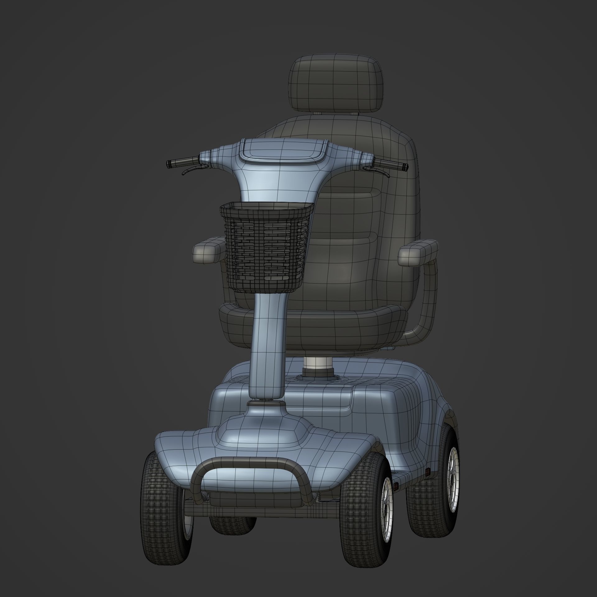 Generic Mobility Scooter -- wheelchair Low-poly 3D model_8