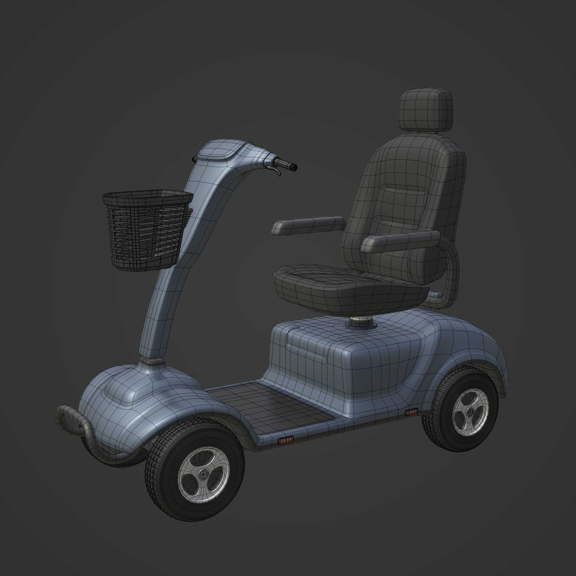 Generic Mobility Scooter -- wheelchair Low-poly 3D model_2