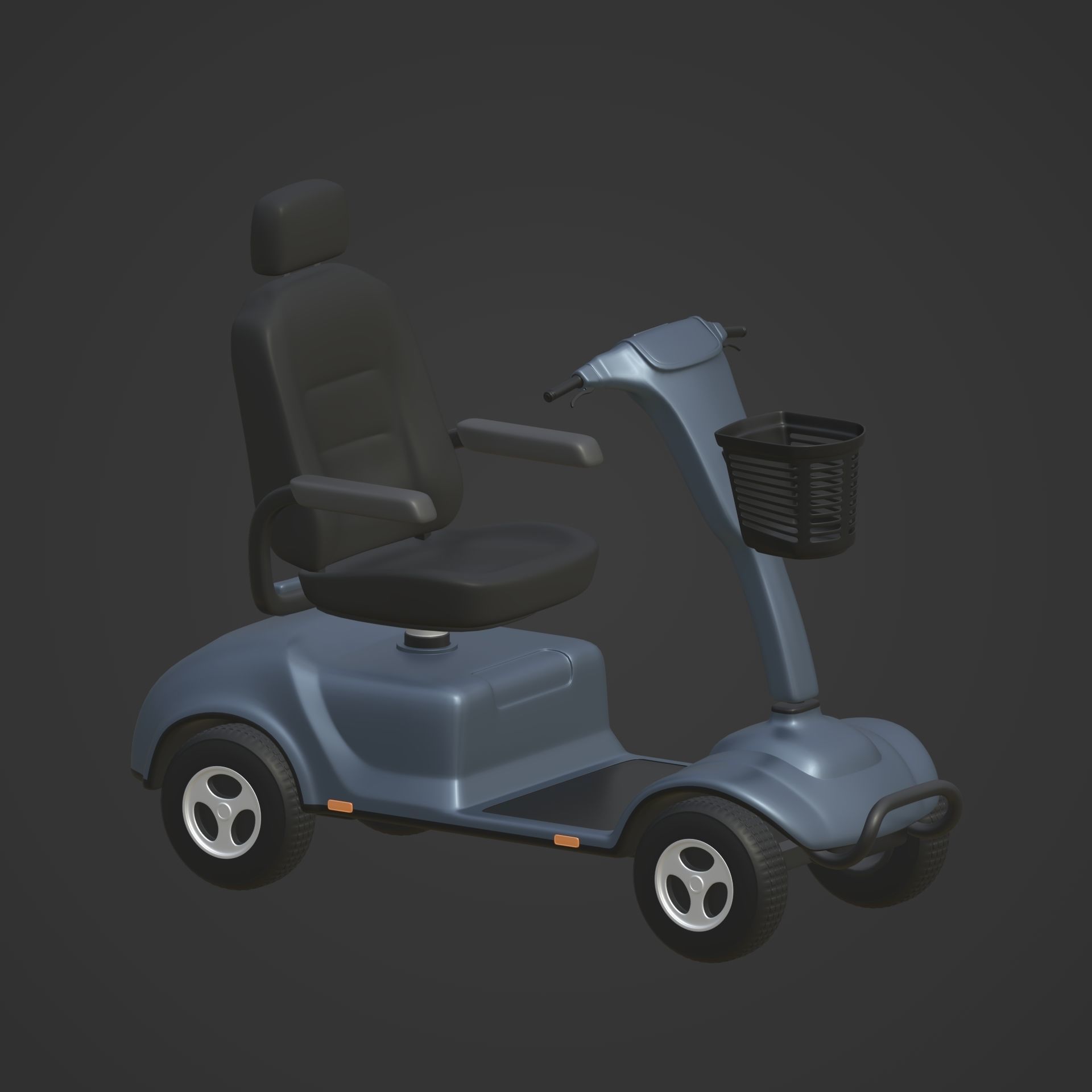 Generic Mobility Scooter -- wheelchair Low-poly 3D model_11