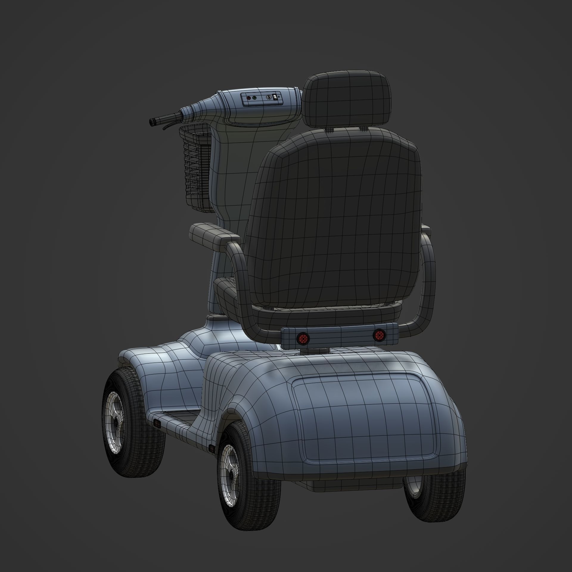 Generic Mobility Scooter -- wheelchair Low-poly 3D model_10