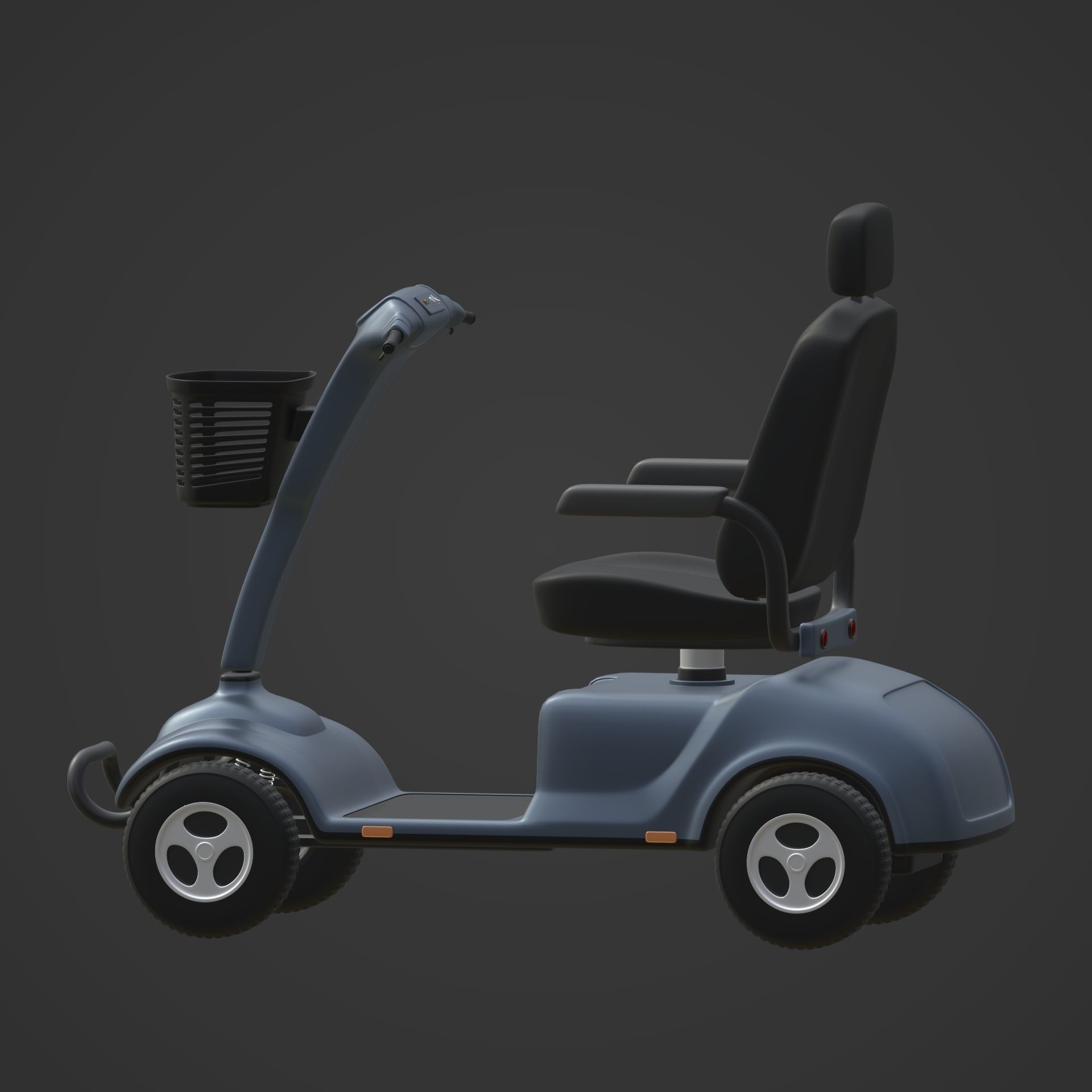 Generic Mobility Scooter -- wheelchair Low-poly 3D model_5