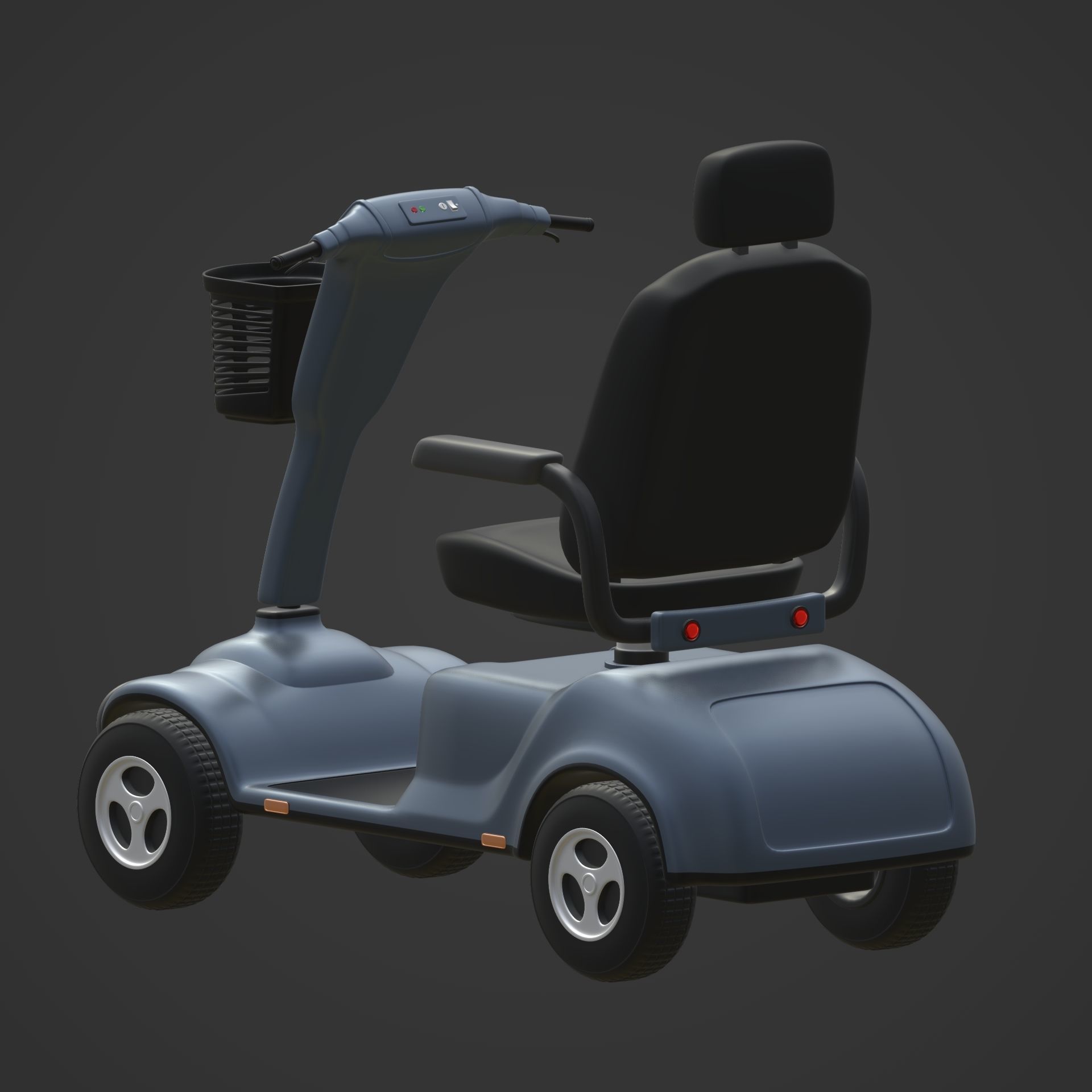 Generic Mobility Scooter -- wheelchair Low-poly 3D model_19