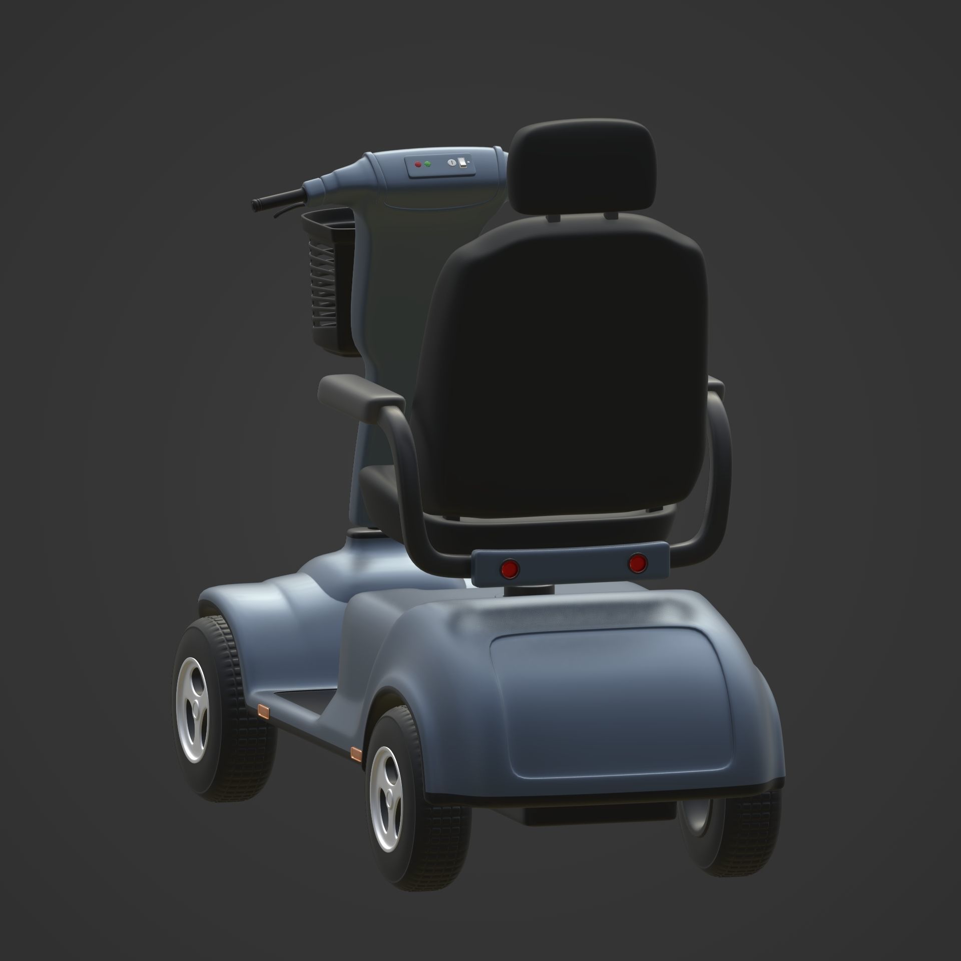 Generic Mobility Scooter -- wheelchair Low-poly 3D model_9