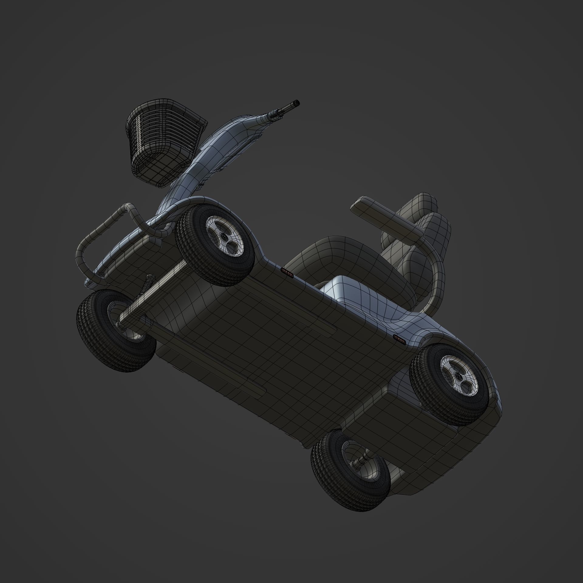 Generic Mobility Scooter -- wheelchair Low-poly 3D model_16