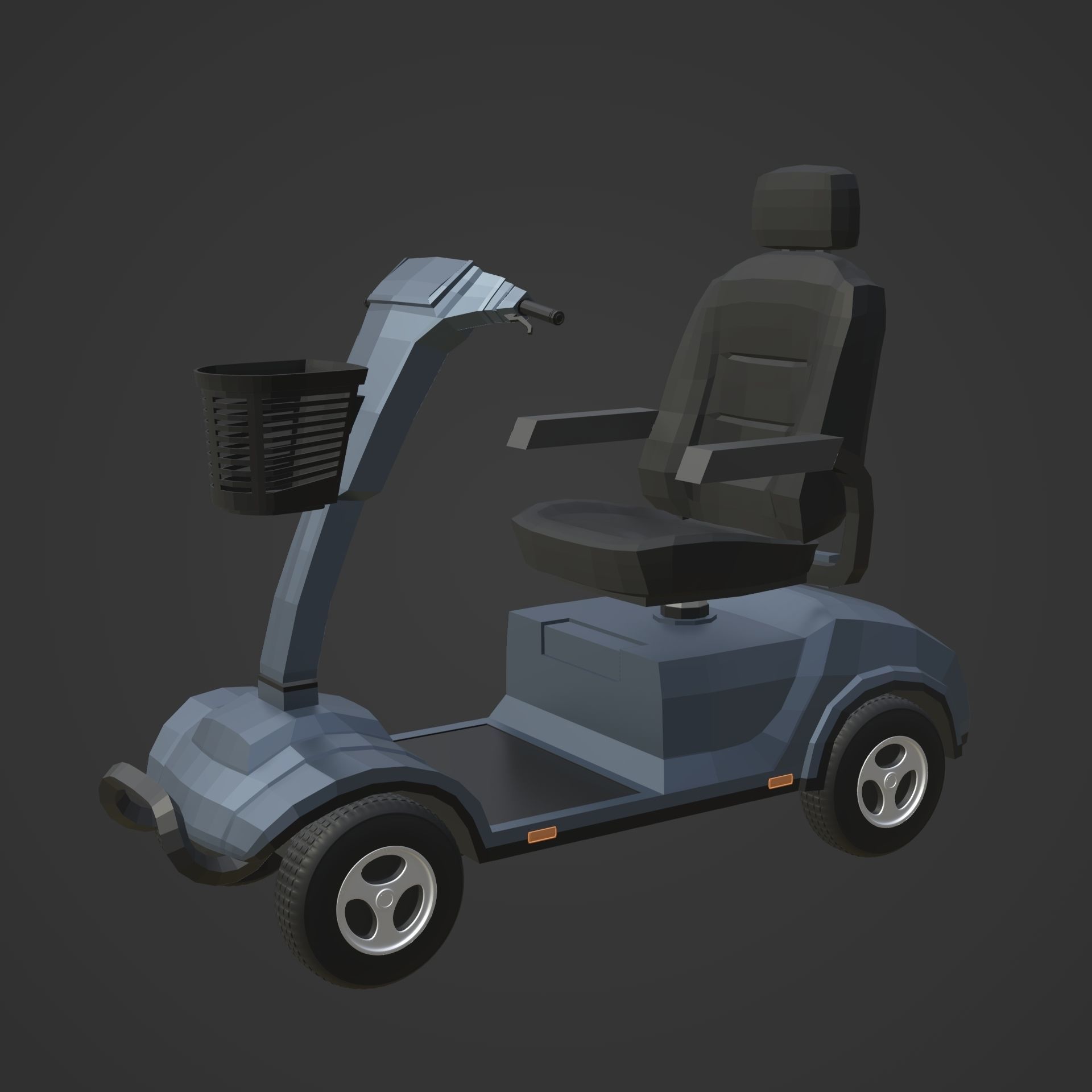 Generic Mobility Scooter -- wheelchair Low-poly 3D model_3