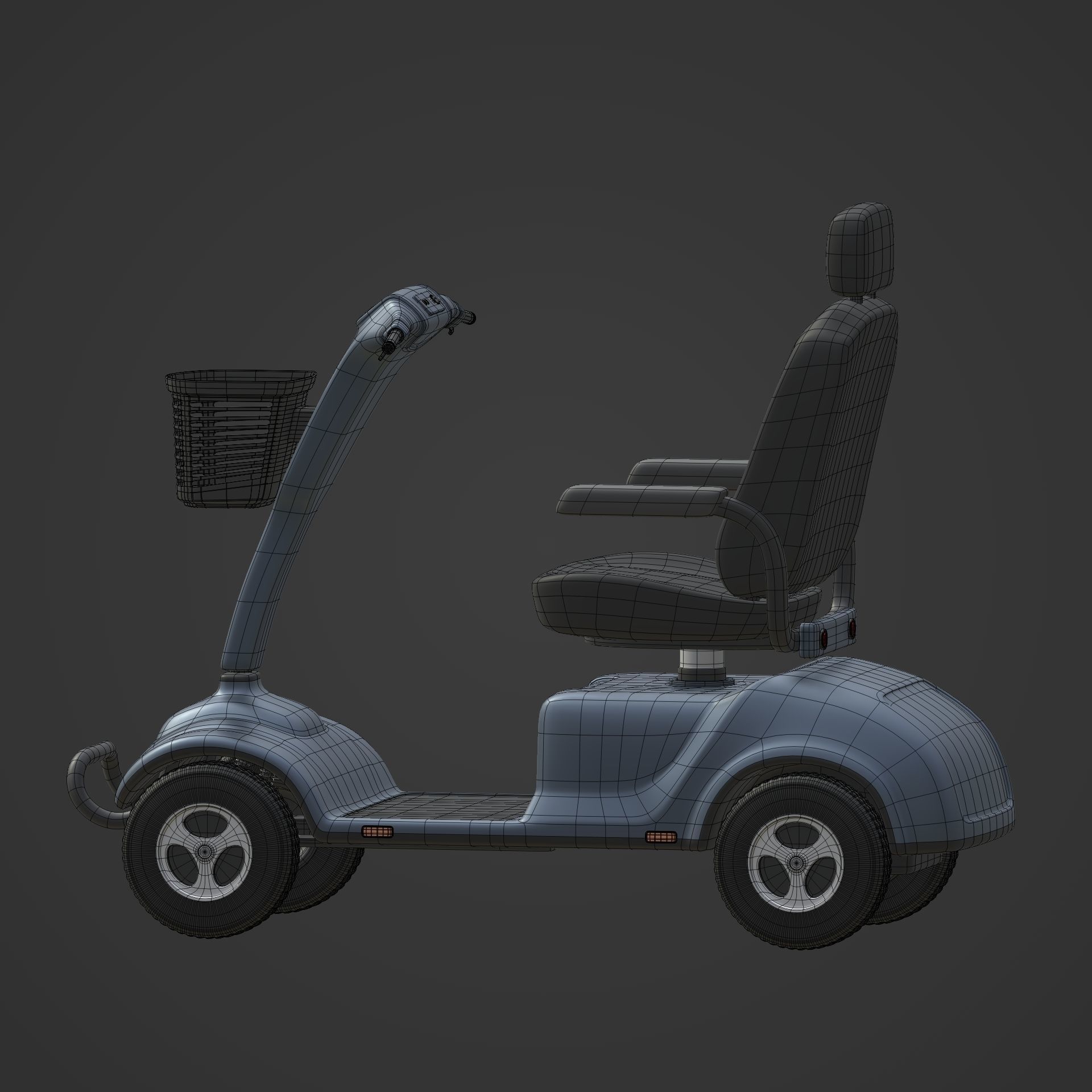 Generic Mobility Scooter -- wheelchair Low-poly 3D model_6