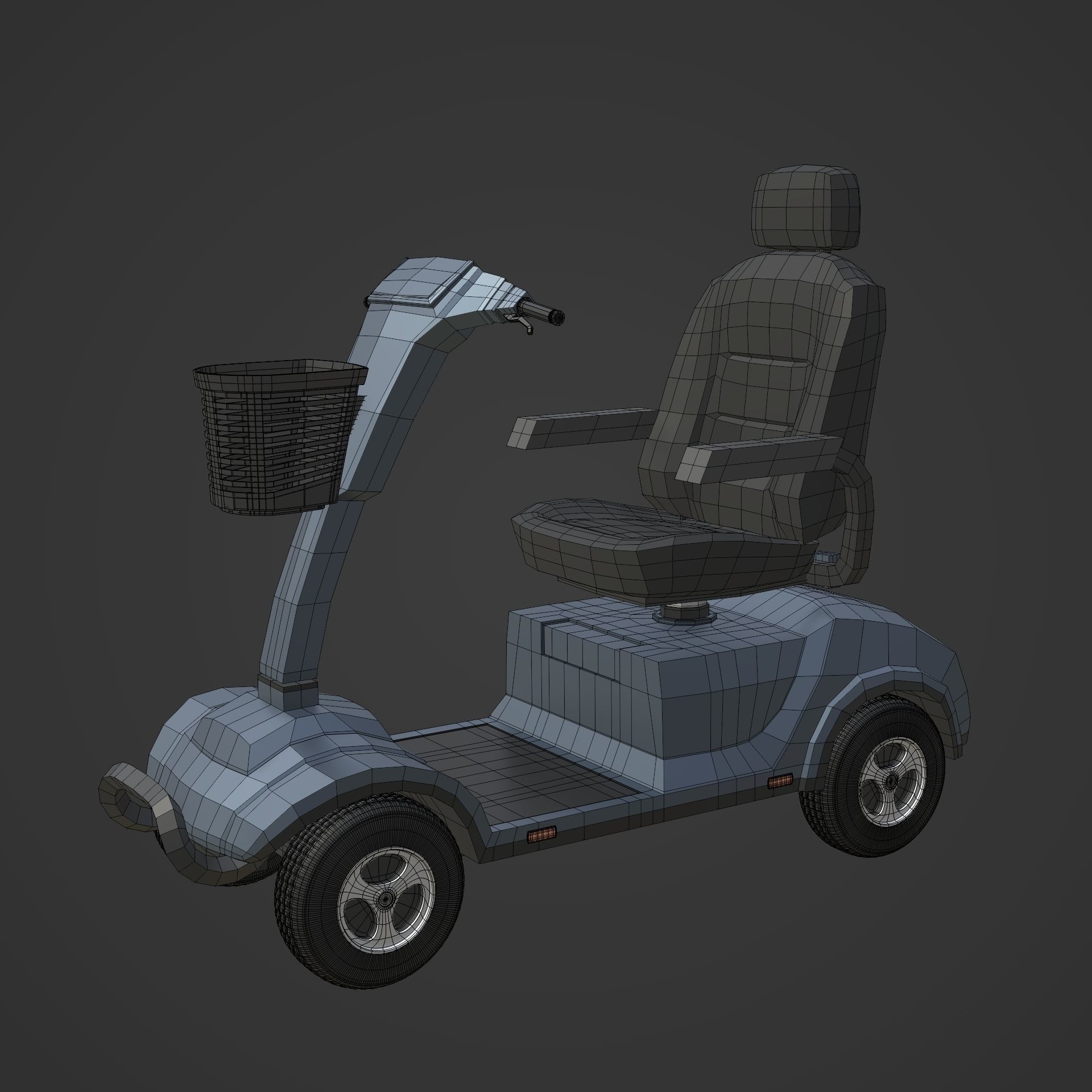 Generic Mobility Scooter -- wheelchair Low-poly 3D model_4