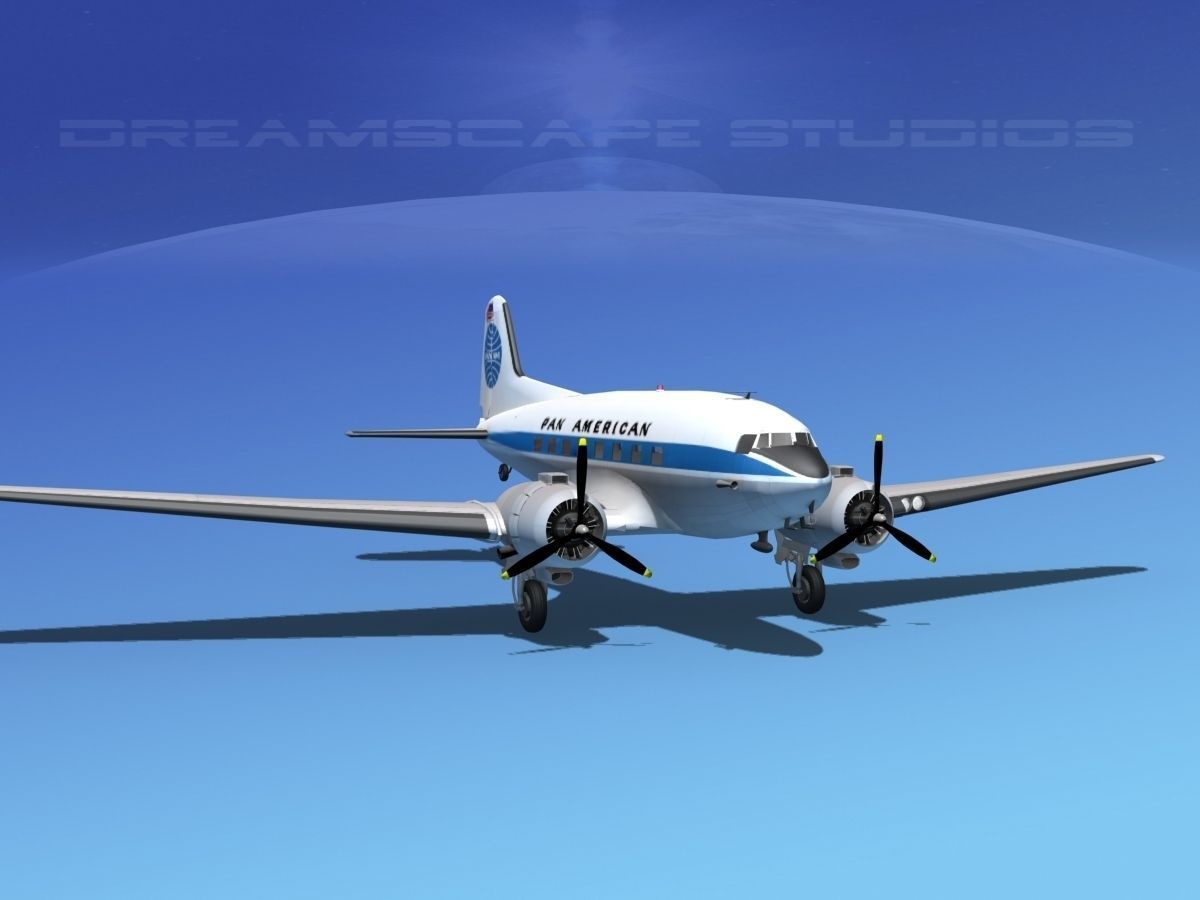 Douglas DC-3 Pan Am 3D model_6