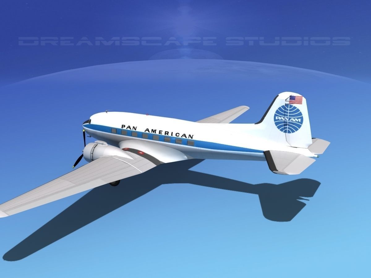 Douglas DC-3 Pan Am 3D model_14