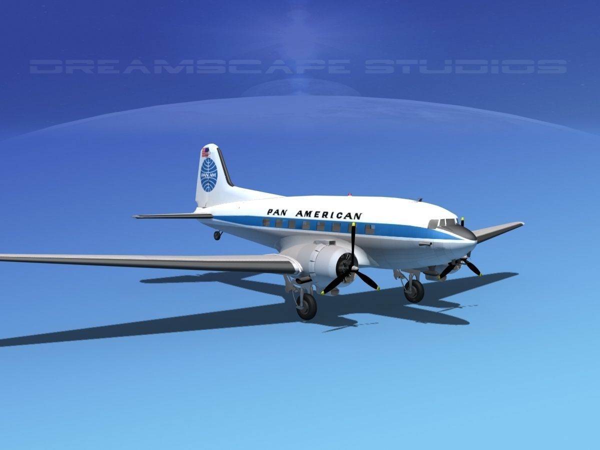 Douglas DC-3 Pan Am 3D model_7