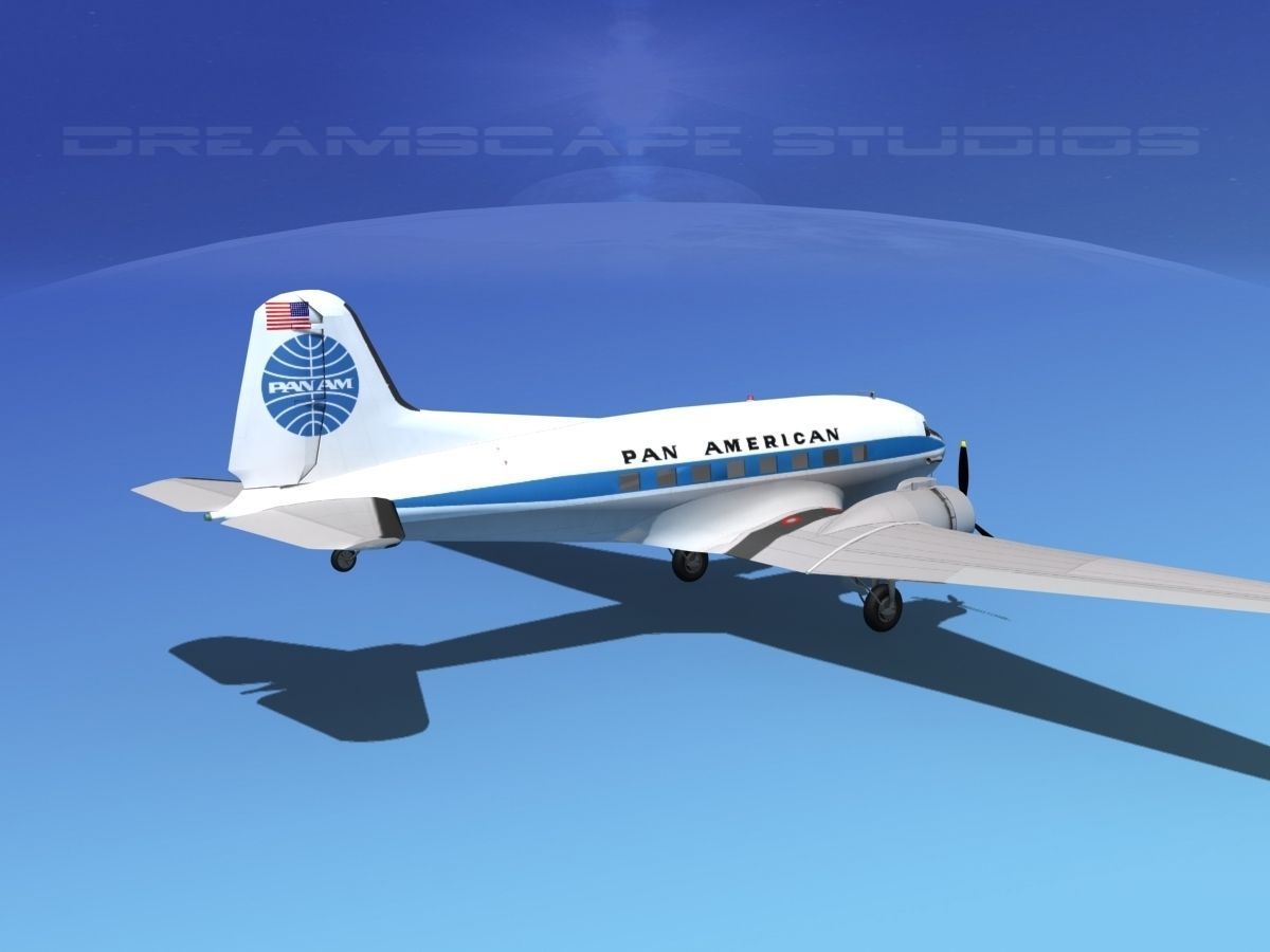 Douglas DC-3 Pan Am 3D model_10