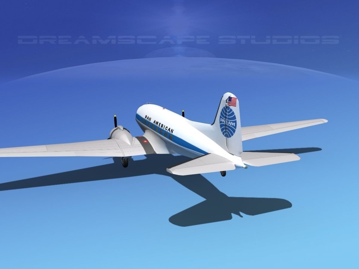 Douglas DC-3 Pan Am 3D model_12
