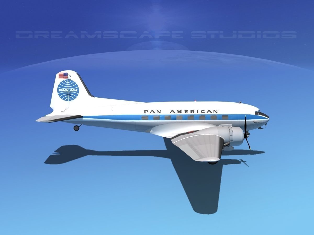 Douglas DC-3 Pan Am 3D model_9
