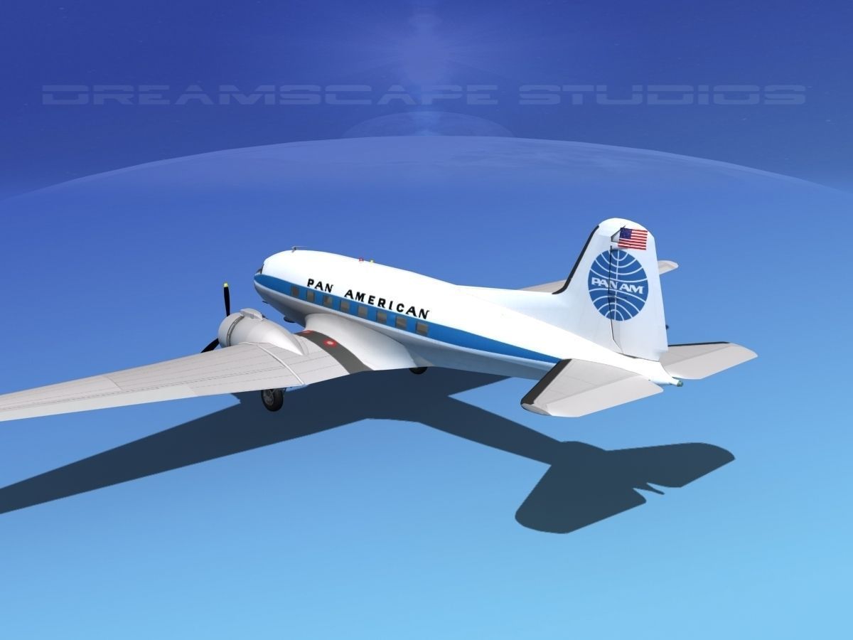 Douglas DC-3 Pan Am 3D model_13