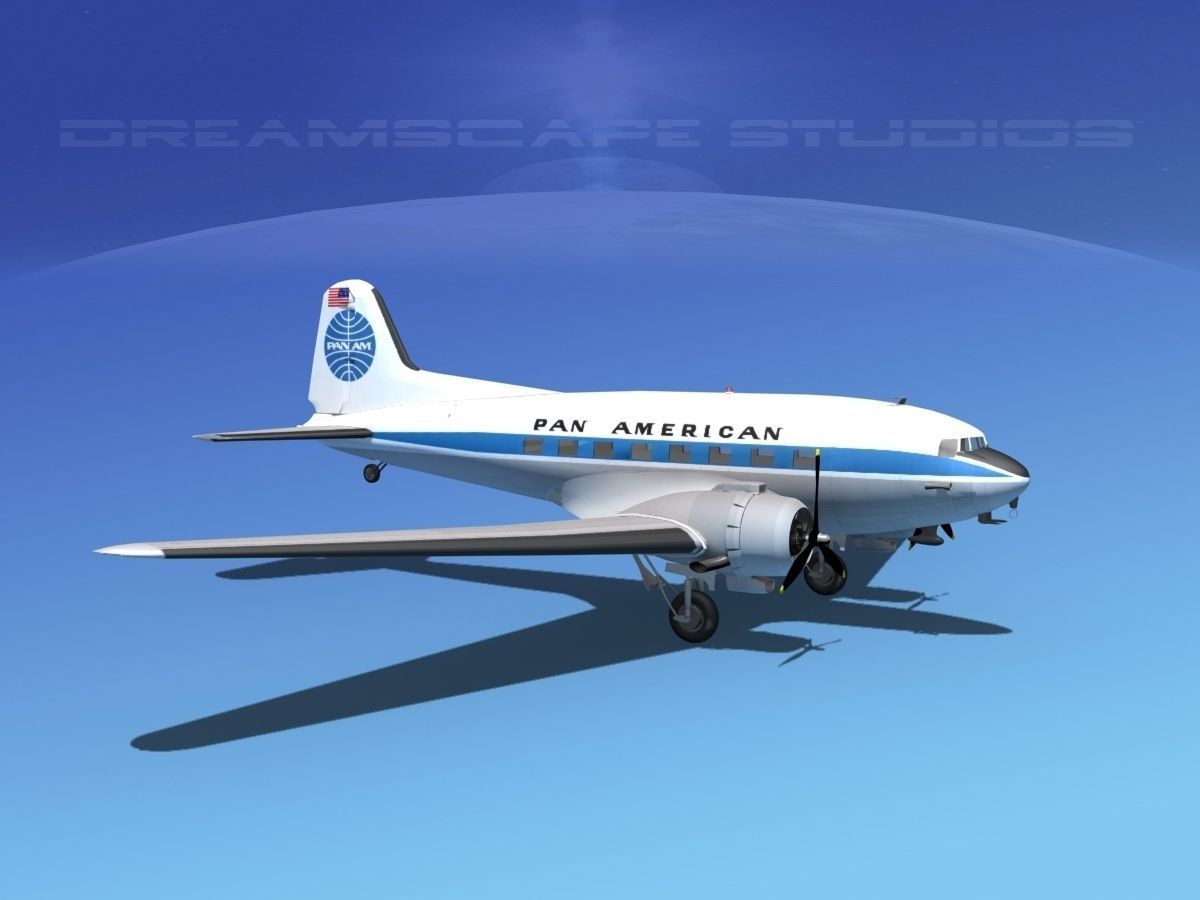 Douglas DC-3 Pan Am 3D model_8