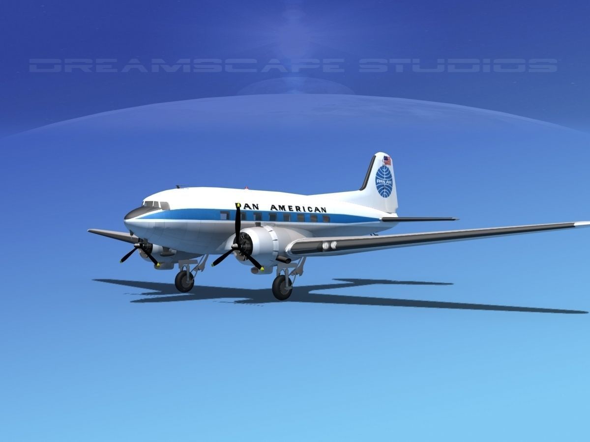 Douglas DC-3 Pan Am 3D model_4