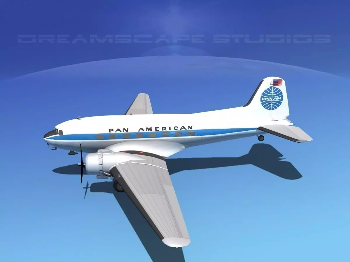 Douglas DC-3 Pan Am 3D model_0