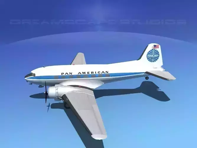 Douglas DC-3 Pan Am 3D model