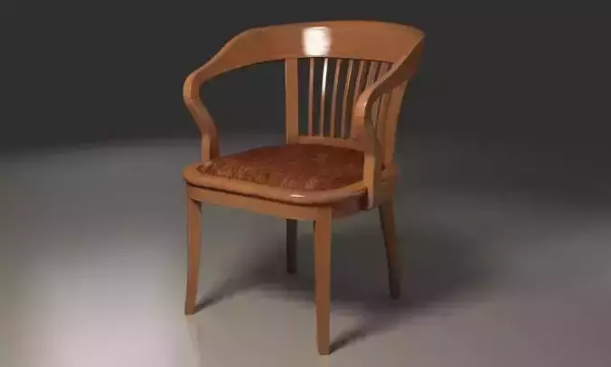 Antique wooden chair with sleeves barred backrest