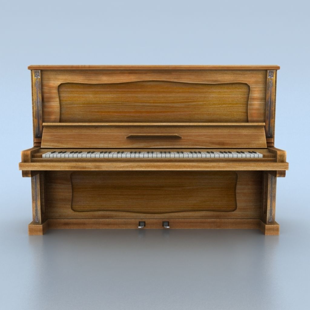 Old piano Low-poly 3D model_3