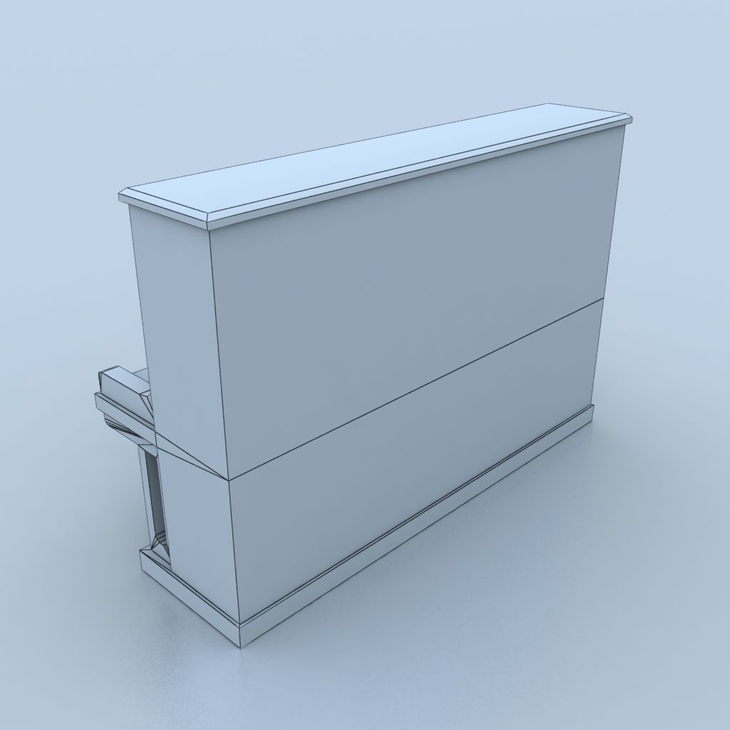 Old piano Low-poly 3D model_5