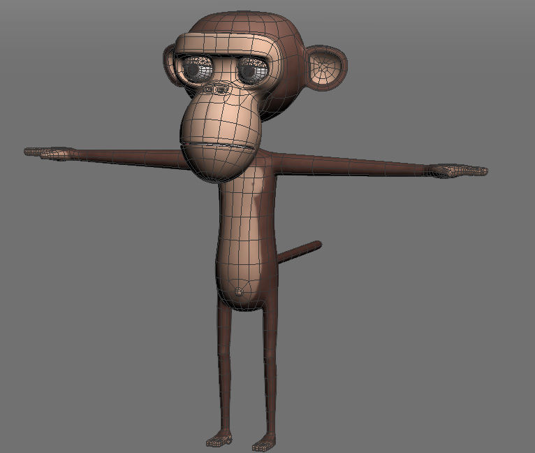 Cartoon monkey 3D model_3