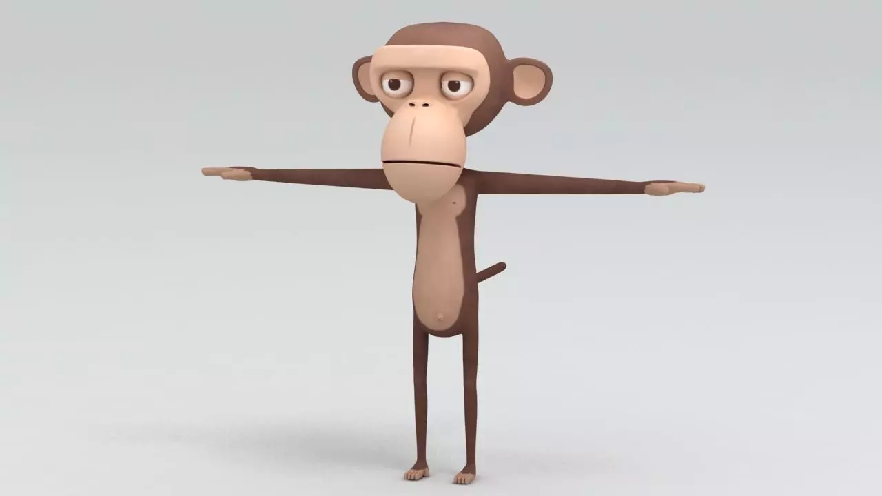Cartoon monkey 3D model_0
